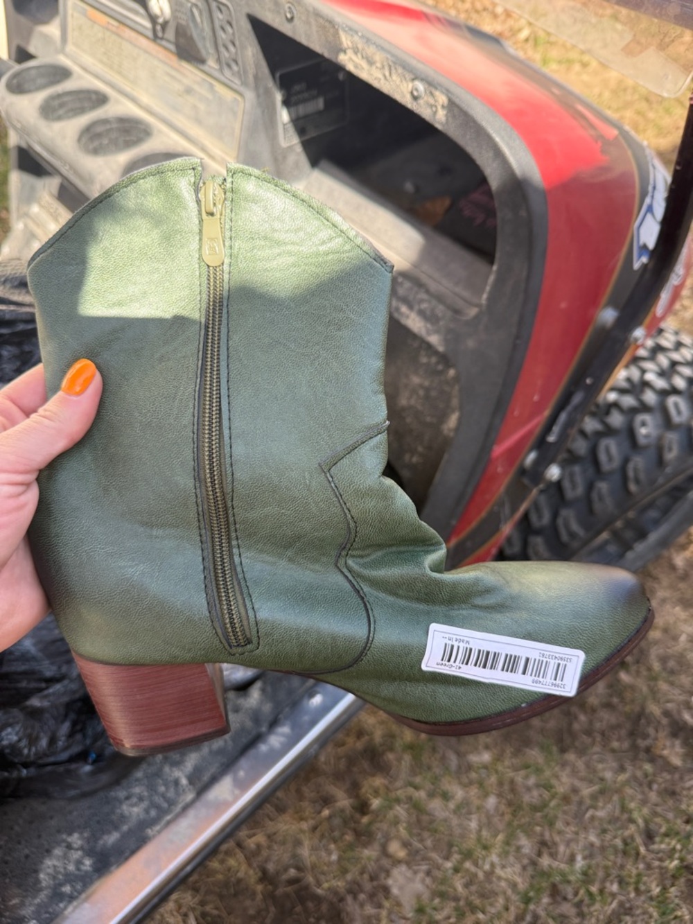 Women’s Green Side-Zip Ankle Bootie